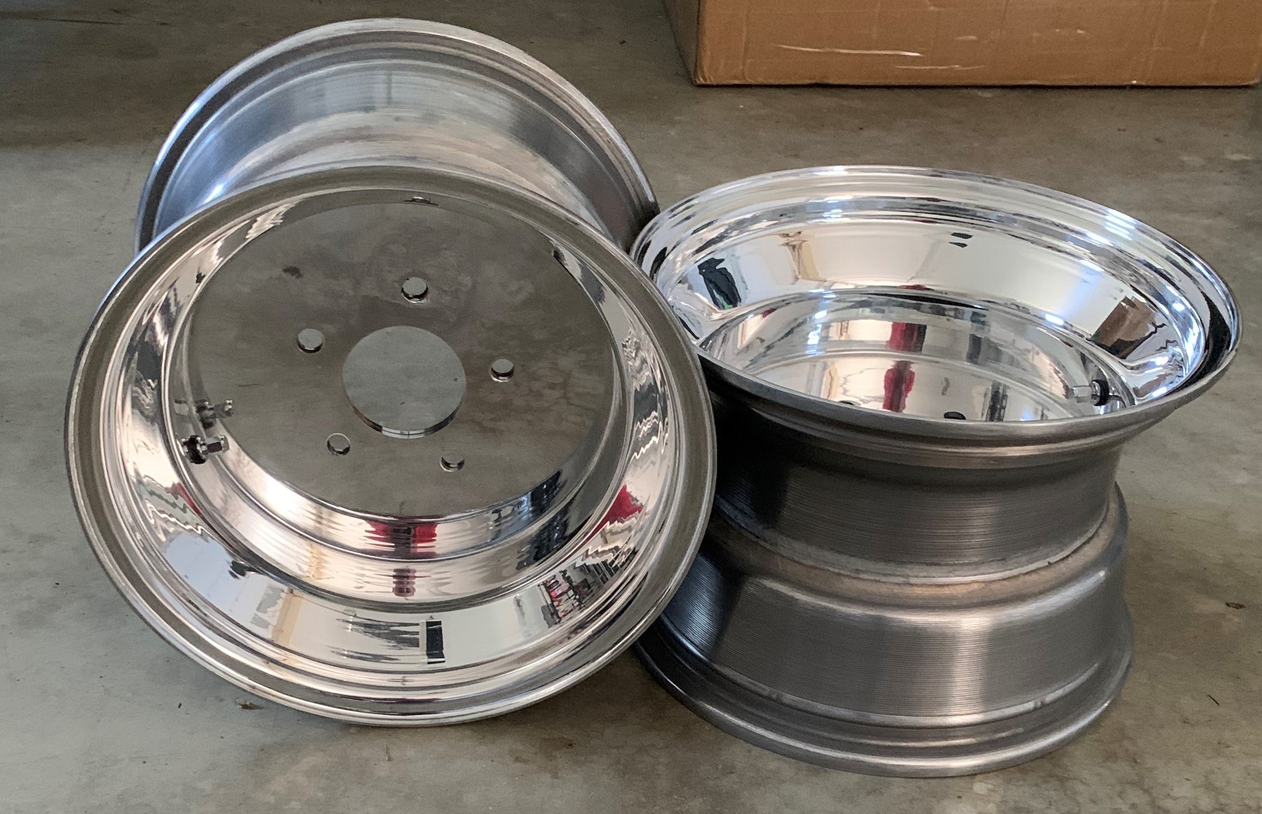 DWT Polished Aluminum 7x6 Wheels For Honda ATC 70 - Blue Label Front & Rear Set (3 Pcs)