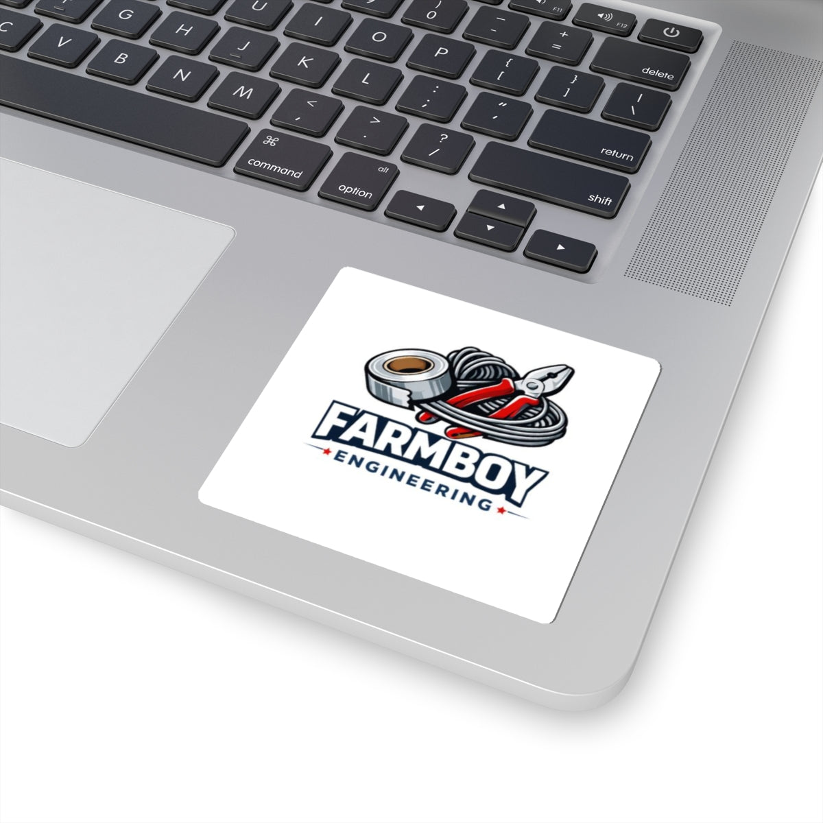 Farmboy Engineering Sticker — Tool & Wire Logo Kiss-Cut Sticker