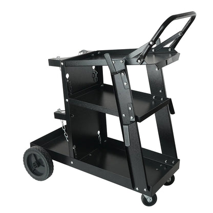 VEVOR Welding Cart, 3-Tier Welder Cart Heavy Duty with 400 Lbs Weight Capacity, 360¡Ã Swivel Wheels, Tank Storage Safety Chains, Rolling MIG Welder Cart for TIG, ARC, MMA, Plasma Cutter Welding Machine